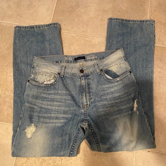 INC International Concepts Other - INC  AMSTERDAM REGULAR FIT DISTRESSED JEANS  MEN’S W34  x 32
